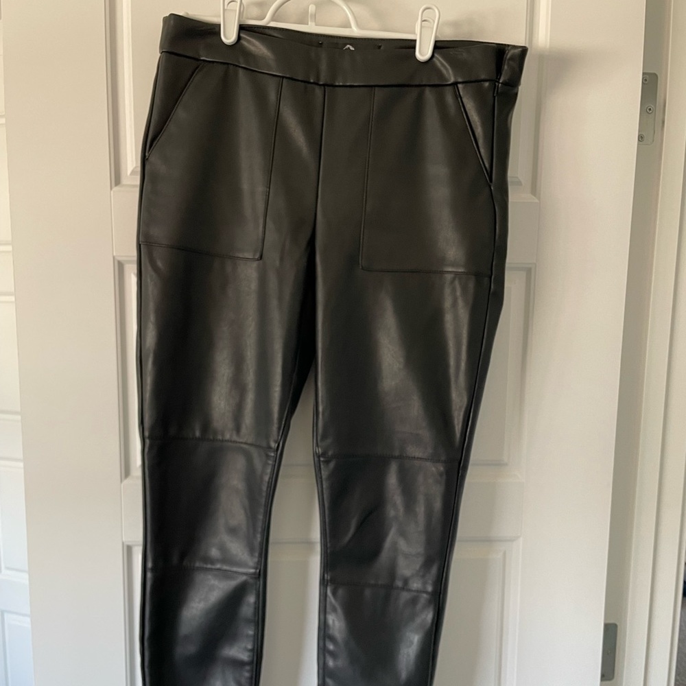 straight leg leather pants